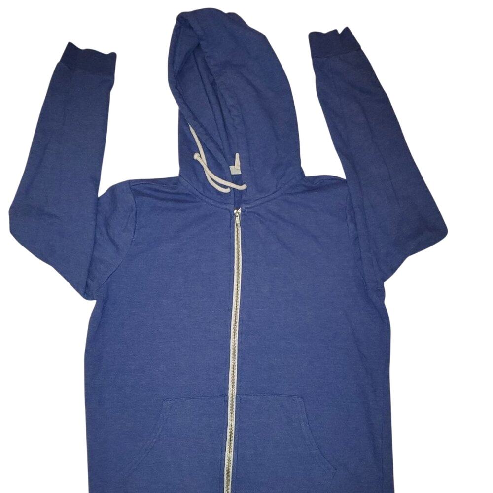 F21 Blue Zip Up Sweater Medium